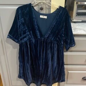 Natural Life Crushed Velvet Dress in blue